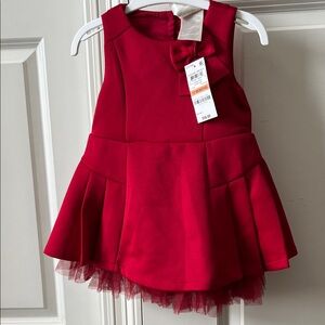Red Sleeveless Dress with Bow